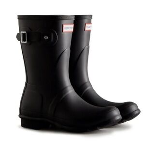 HUNTER Original Short Rain Black Rubber Waterproof Wellington Boots, Size 9, NWT